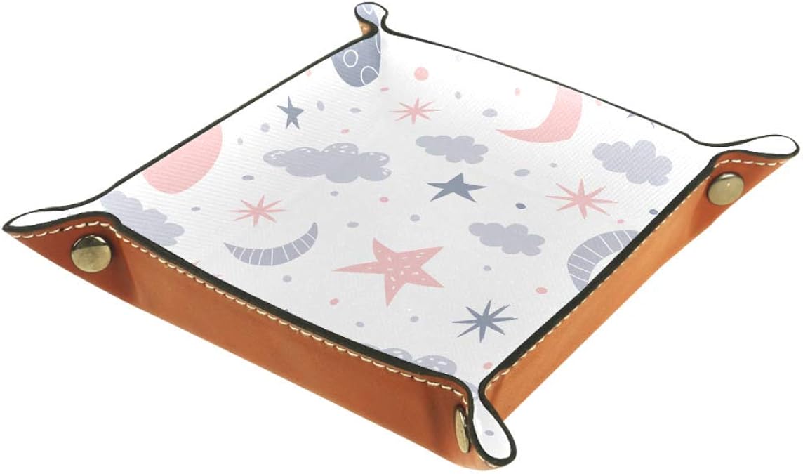 AMEILI Joyero de cuero para mujer, bandeja de valet, diseño de hebilla