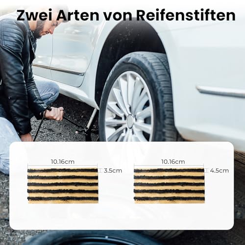 ETENWOLF Tyre Repair Kit, Tyre Repair Kit with Rubber Plug, Upgraded T-Handle, Portable Tyre Repair Kit for Car, SUV, Motorcycle, Electric Vehicle, Bicycles and More (16)