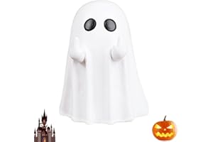 Audaisyly Funny Middle Finger Spooky Statue,Cutest Halloween Ghost Resin Figurines, Perfect Sculpture for Halloween Table Shelf Office Desktop Home Garden Decoration