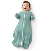 ZIGJOY Swaddle Sleep Sack 3-6 Months, 0.5 Tog Baby Wearable Blanket | Rayon Made From Bamboo, Soft &amp; Cool &amp; High Stretchy, 2-way Zipper for Easy Diaper Changes, Long Sleeves Allow Self-soothing