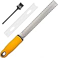 Lemon Zester, Cheese Grater, Parmesan Cheese, Ginger, Garlic, Chocolate, With Razor-Sharp Stainless Steel Blade, Protective Cover and Cleaning brush, Dishwasher Safe, by NSpring (narrowzester)