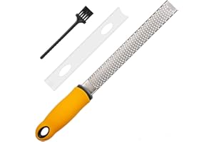 Lemon Zester, Hand Cheese Grater, Zester Grater with Handle, with Razor-Sharp Stainless Steel Blade, Protective Cover and Cle