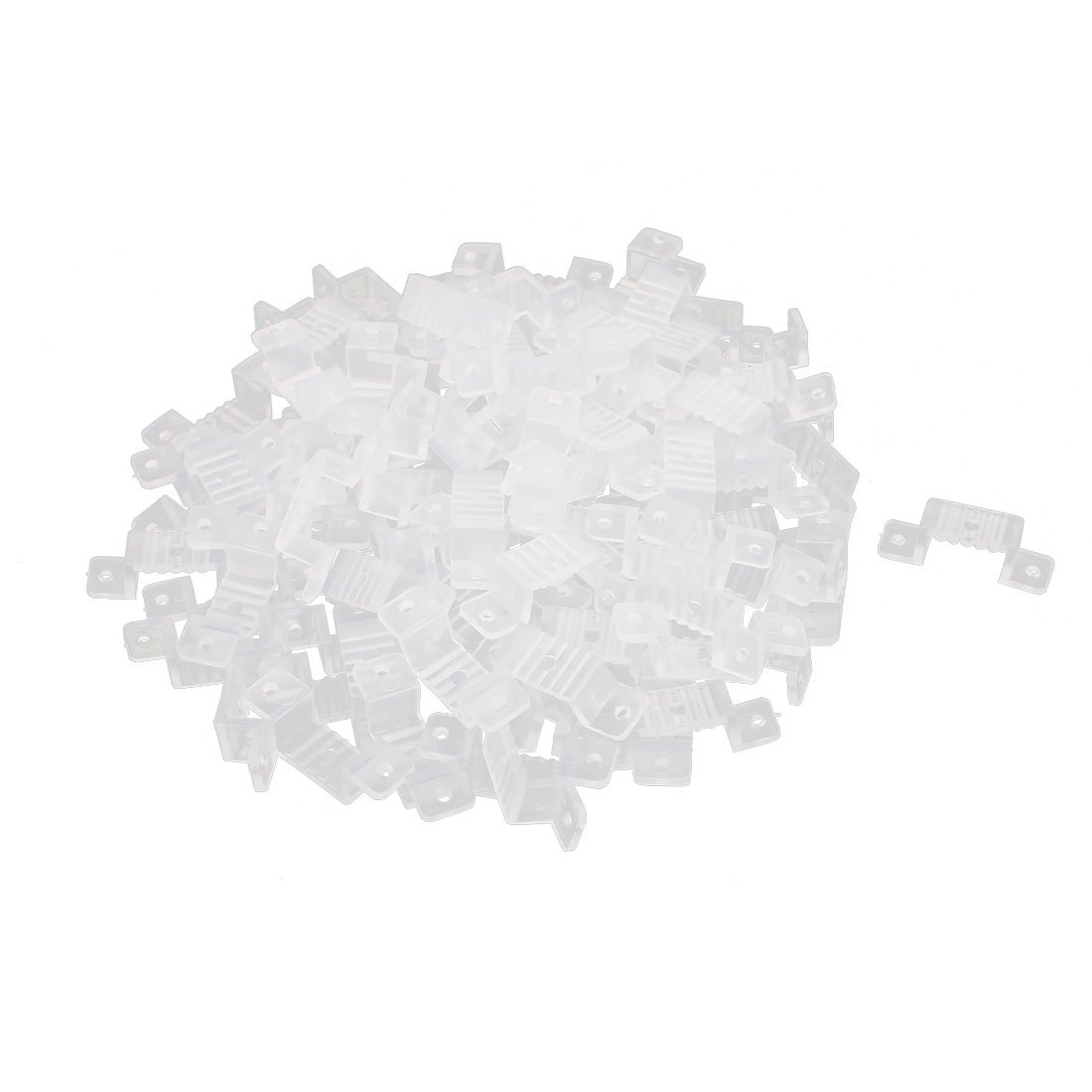 sourcingmap 16mm x 6mm Plastic LED Light Strip Fixing Mounting Bracket Clear 100pcs