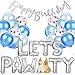 Legendog Paw Print Balloons, Cat Birthday Hat, Happy Birthday Banner, Foil Balloons, Pawty Letters Decorations