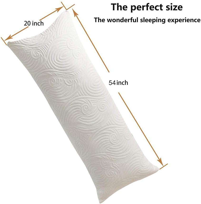 Cosybay Full Body Pillow - Long Pillow with Removable Bamboo Breathable Cover for Adults and Pregnancy - Large Bed Pillow with Soft Filling for Side Sleeper-20×54 Inch: Home & Kitchen