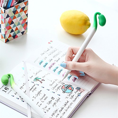 Cute Kawaii Vegetables Bean sprouts Shape Gel Ink Pens school office supplies for girls Stationery novelty pens for kids stationary (4)
