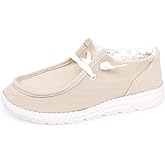 Women's Slip On Loafer Shoes Canvas Low Top Fashion Sneakers Casual Flat Comfortable Walking Shoes