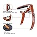 Ohuhu Guitar Capo for Acoustic, Electric Guitars, Ukulele, Zinc Alloy- Quick Change Guitar Capo With Free 5 Picks & Pick Holder(RoseWood Color), Acoustic Guitar Accessories Trigger Capo Key Clamp