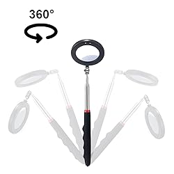 KABUDA 4PCS Telescoping Inspection Mirror LED