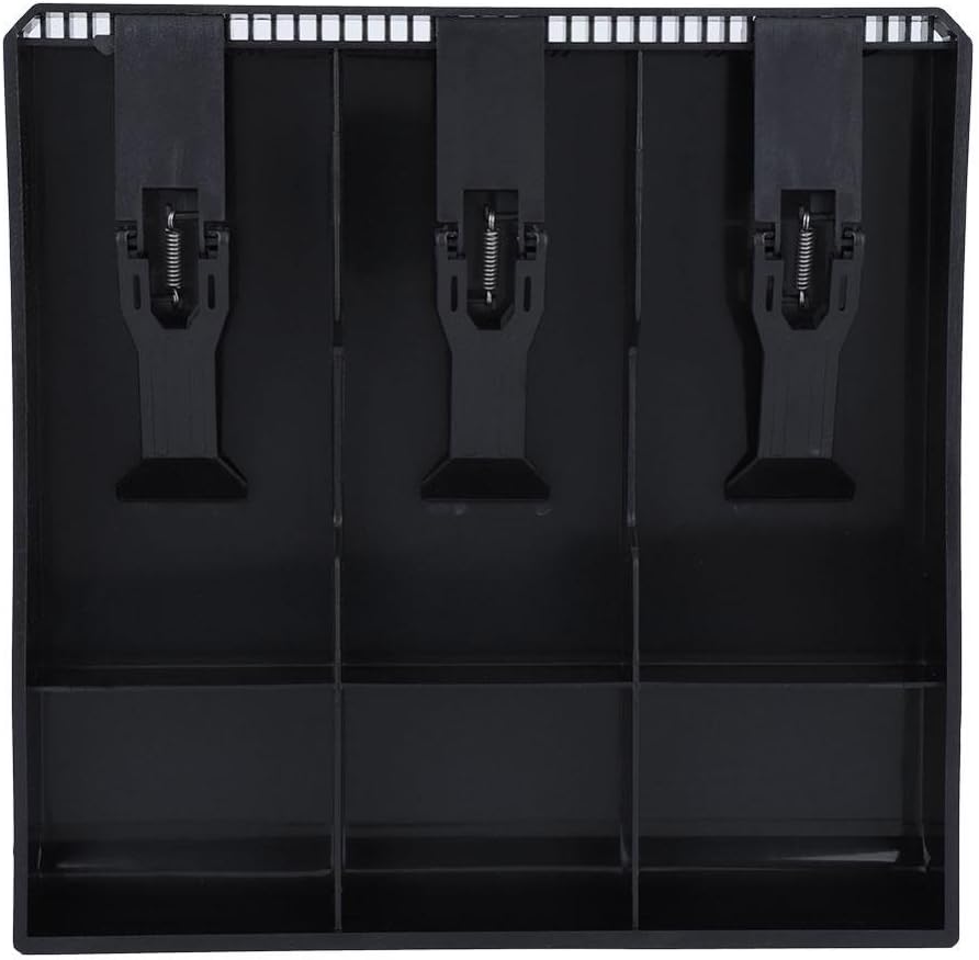 Cash Drawer Register Insert Tray, Replacement 3 Bills 3 Coins Money Storage Box Plastic 9.6 x 9.6 x 1.4inch Black & White(Black) : Office Products