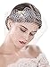 Yean Wedding Bridcage Veil with Rhinestones Embellishments Comb Floral Fascinator Netting Short Blusher Veil for Brides (Style-03)