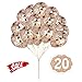 HoveBeaty Champagne Gold Confetti Balloons, Round 12'' Party Balloons Latex Transparent Champagne Rose Golden Balloons with Gold Ribbon for Wedding, Proposal, Birthday Party Decorations (20 Pack)