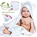 Organic Bamboo Hooded Baby Towel and Washcloth Set | Extra Large Toddler Towel | Soft and Thick Bamboo Baby Bath Towels with Hood for Newborn Girls and Boys 500 GSM | White Baby Towels with Bear Ears