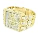 Big Square Face Watch Mens Iced Out Lab Diamonds Geneva Gold Steel Back Jojo -1058