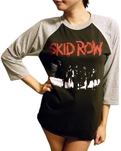 Jigg And Roll Unisex Skid Row T Shirt Rock Band 3/4 Sleeve Baseball