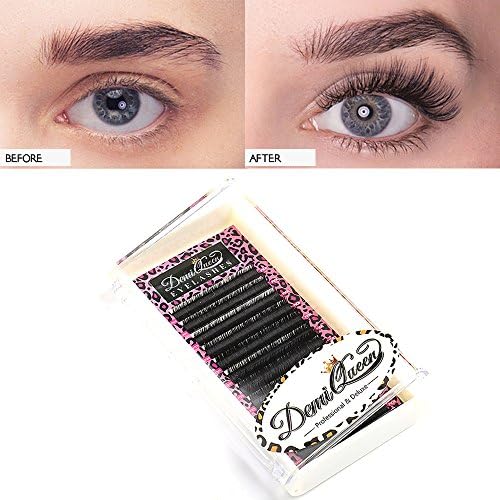 Demi Queen 100% Real Mink Individual Eyelashes Extensions C Curl Volume Eye Lash Professional Salon Use Mix 8mm-14mm (C Curl)