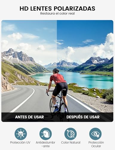 Lamicall 24g Polarized Sports Sunglasses for Men Women - [24g Ultralight] [Adjustable Nose Pad] UV400 Protection Sun Glasses for Running Cycling Baseball Fishing