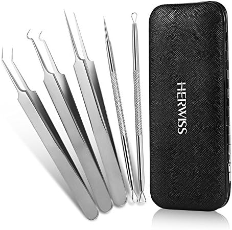 Stanbow Blackhead Remover Tools and Acne Treatment System With Comedones Extractor, Zit Popper, Curved Tweezer Clip Kit for Risk-free Eradication of Facial Blemishes and Flawless Skin