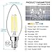 MAXvolador Dimmable E12 Candelabra LED Bulbs 40W Equivalent, Daylight White 5000K, 4W Filament LED Chandelier Light Bulbs, B11 Vintage Edison Clear Candle lamp, Decorative Candelabra Base, Pack of 12