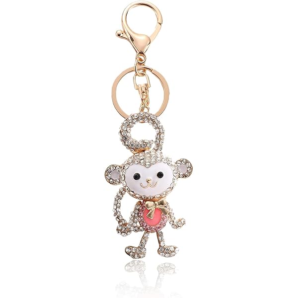 RAIDIN Stainless Steel Cute African Animal Monkey Keychains