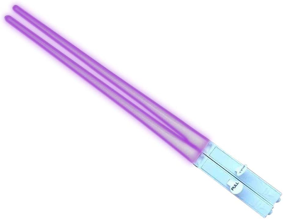 LED Illuminated Glowing Chopsticks Reusable Sushi Safe Decor Tableware Family Party Restaurant (Purple)