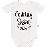 Newborn Announcement Coming Soon 2026 Bodysuits, Gender Neutral Baby Clothes Cotton Romper Short Sleeve 0-24 Month