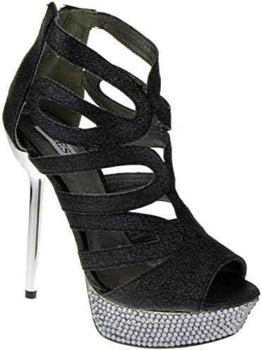 Celeste Stacy 01 Womens Glitter Event Dress Sandals Black
