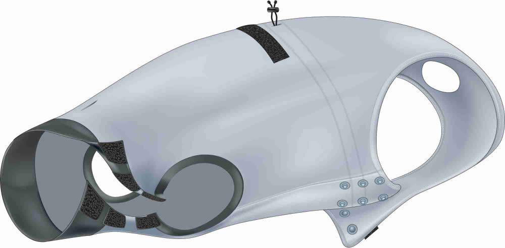 Trixie 19536 Surgical Bodysuit, M-L: 50 cm, Grey