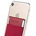 Sinjimoru Secure Card Holder for Back of Phone, Stretchy Fabric Cell Phone Wallet Stick On Credit Card Case for iPhone & Android. Sinji Pouch Flap Red