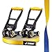 Gibbon Slacklines Flow Line, Yellow/Blue, 25m, 22,5m line + 2,5m Ratchet Strap, Beginners and Advanced, longlining, 25mm/1