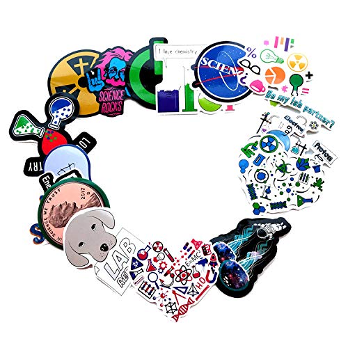 image for Feeke Vinyl Science Experiments Stickers Pack 51 Pcs Science Decals fo