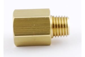 MettleAir 120-A1-1PK 1/8" NPT Female to 1/16" NPT Male Brass Pipe Adaptor/Adapter Straight Reducer/Reducing Coupling Male to Female