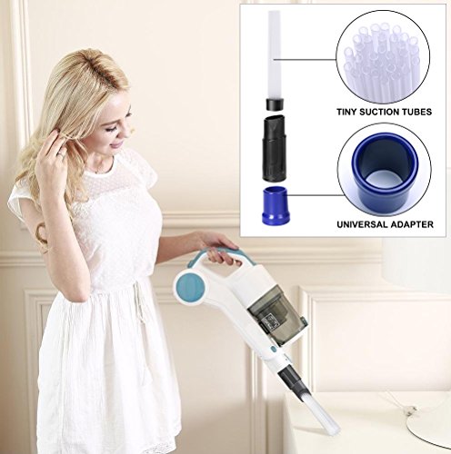 (2packs) Vacuum Attachment Brushes for Dust Daddy(Not Fit Dyson),Hihamer Cleaner Pro Tiny Tube, On TV Dirt Remover Cleaning Accessories, Strong Suction for Cars Pets Jewelry Iphones Cameras Keyboard
