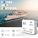 Multi Plug Outlet, USB Wall Charger Outlet Extender with High Speed 2.4A 2USB 3AC Outlets No Surge Protector Travel Power Strip, Outlet Splitter Cruise Ship Accessories Plug Extender(Gray)
