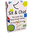Sit and Chat - The Sequel to Talk and Go | Conversation Starter Cards, Great for Travel, Take Anywhere Questions for Friends and Family, Ice Breakers, Get People Talking, Converse and Connect