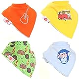 Zippy Fun Baby Bandana Drool Bibs (4 Pack Gift Set) Retro Cool