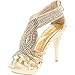 Fabulous Delicacy-07 Open Toe Platform Sandals for Women, Gold Pu, 10