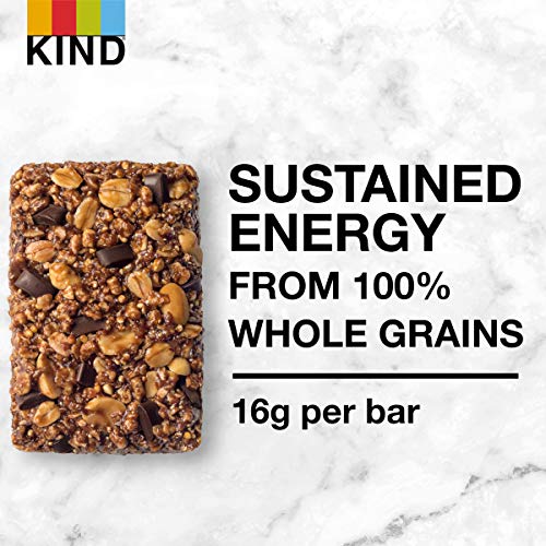KIND Energy Bar, Dark Chocolate Peanut Butter, Gluten Free, Low Glycemic Index, 1.76 Ounces, 30