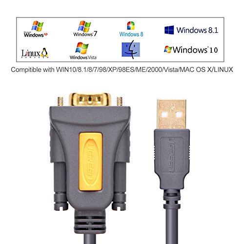 UGREEN 6FT DB9 Male 9 Pin USB to Serial Adapter, RS232 to USB Cable