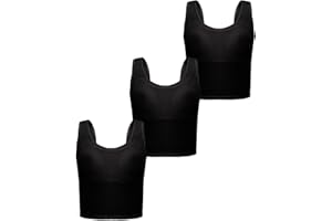 Girls' Undershirts (Camis & Tanks) - Girls' Training Bra - Seamless Cami Bralette - Crop Top Sports Undershirt, Black
