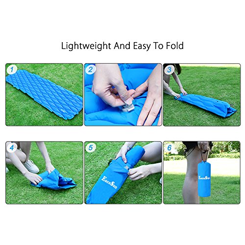 EocuSun Sleeping Pad InflatableLightweight Ultralight Compact Comfy Waterproof Air Mattress Camping Mat For Camp,Backpacking,Hiking,Scouts,Travel
