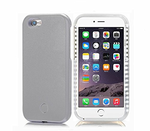 iPhone 7 Plus Case / LED Light Up Luminous Selfie Cell Phone Case / Illuminated Back Cover for Apple iPhone 7 Plus (Silver)