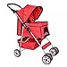 Red 4 Wheels Pet Stroller Cat Dog Cage Stroller Travel Folding Carrier 04T
