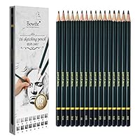 Sketching Pencil Set - 16 Pieces Bowite Drawing Sketch Pencil 8B, 7B, 6B, 5B, 4B, 3B, 2B, B, F, HB, H, 2H, 3H, 4H, 5H, 6H for Beginners Or Professional Artists.