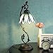 Cloud Mountain Tiffany Style Arched Table Lamp Blue Floral Leaf Lotus Shape Stained Glass Desk Lamp Home Decor Lighting with 7