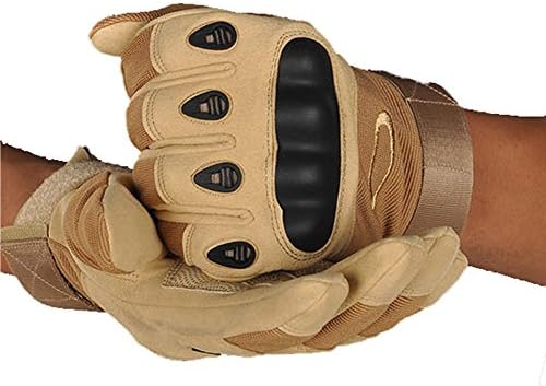 Brfree Tactics Gloves Military Rubber Hard Knuckle Outdoor Gloves For A Variety Of Sports Or Outdoor Scenes(Long)