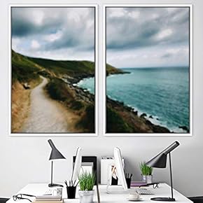 signwin 2 Piece Framed Canvas Wall Art Coastal...