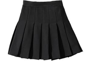 NNJXD Girl Pleated Skort Tennis Skirt with Shorts Stretch Waist Girls Skater Culottes