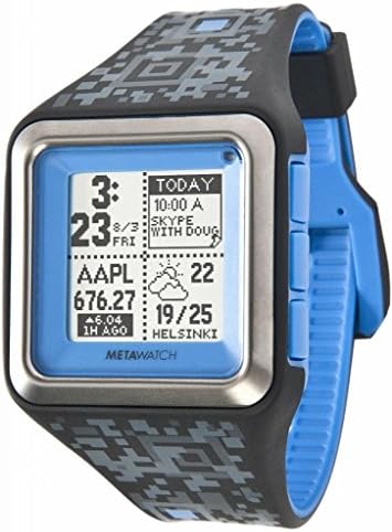 MetaWatch Strata Electric Blue App Based Smart Watch for iPhone 4S and Above Android 2.3 and Above