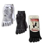 YogaAddict Yoga, Pilates, Barre Full Toe Socks with Grips, 3 Pairs Set, Anti Non Slip Skid
